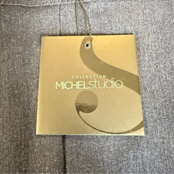 Michel Studio Stretch Denim Suit: Blazer Sz 14 & Skirt Sz 16. Women's Office - Picture 13 of 15